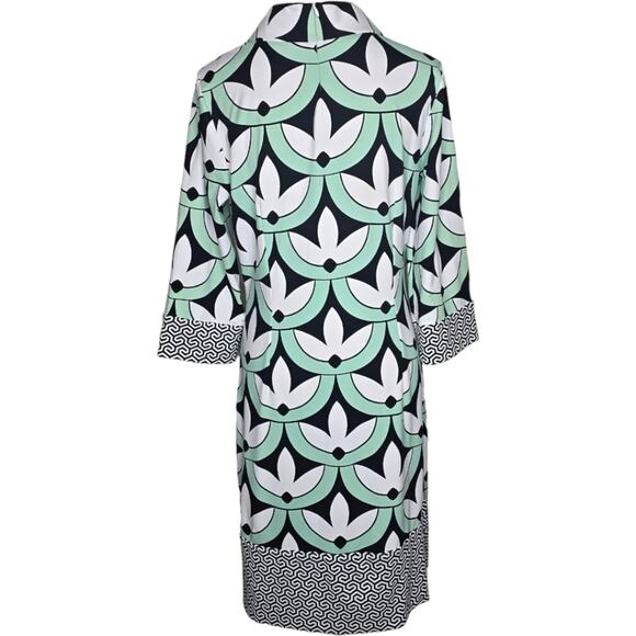 J. McLaughlin Catalina Sheath Midi Dress Geometric Floral Print Size M - Picture 3 of 10